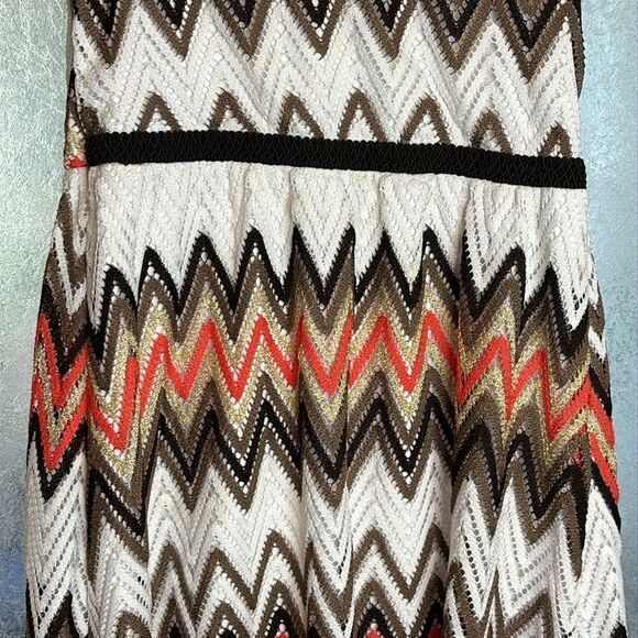 Faded Glory Girl’s Orange and White Chevron Printed Hi Lo Dress L 10-12 - Picture 4 of 6